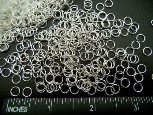 500 jump rings 6mm silver plated, 0.7mm wire, zz 149
