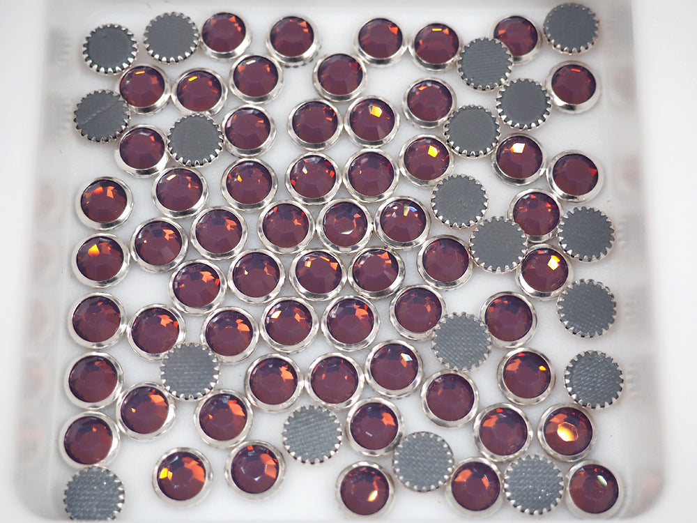 Swarovski Art.# 2029HF - Cyclamen Opal Silver Rimmed HotFix Rhinestone Flatbacks, 7mm 34ss ss34