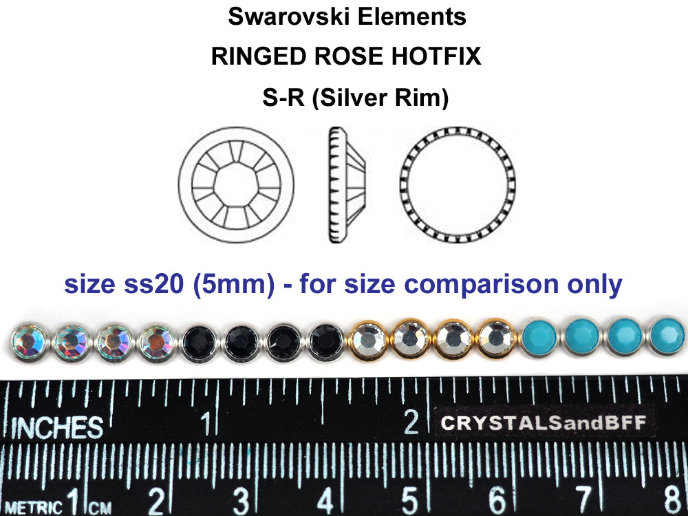 Swarovski Art.# 2029HF - Turquoise Silver Rimmed HotFix Rhinestone Flatbacks, 5mm 20ss ss20