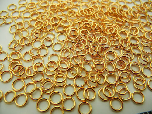 500 jump rings 5mm gold plated, 0.7mm wire, zz 146 - Crystals and Beads for  Friends