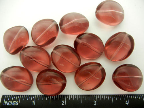 12 Preciosa Czech large irregular oval druk beads 26x22x15mm Amethyst, zz 3