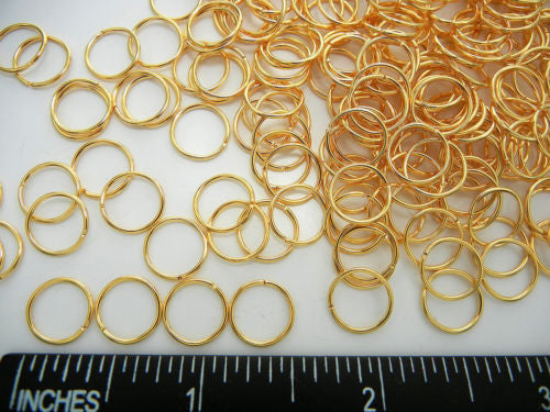 500 jump rings 6mm gold plated, 0.7mm wire, zz 148 - Crystals and Beads for  Friends