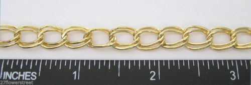 6 feet of continuous Steel Double Twisted Gold Plated Chain, Garlan USA zz 123