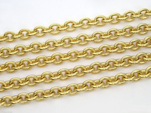 6 feet of continuous Steel Heavy Duty Cable Gold Plated Chain, Garlan USA zz 122