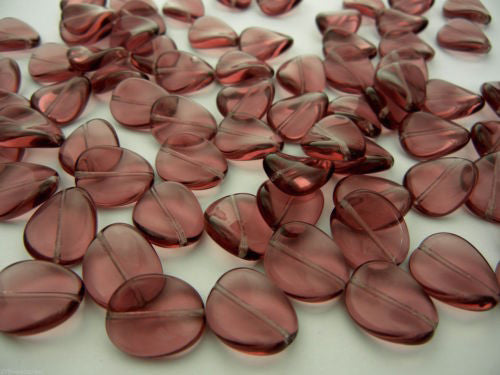 Amethyst purple, Preciosa Czech Glass Twisted Potato Chip Beads 16x13mm, 12pcs, zz 36
