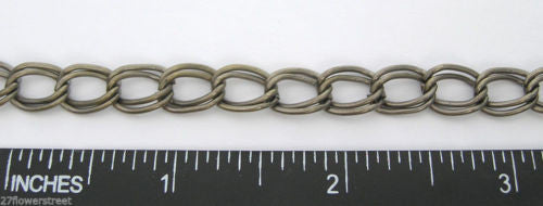 6 feet of Steel  Double Twisted Vintage Brass Ox Plated Chain, Garlan USA zz 125