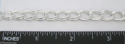 6 feet of continuous Steel Double Twisted Silver Plated Chain, Garlan USA zz 124