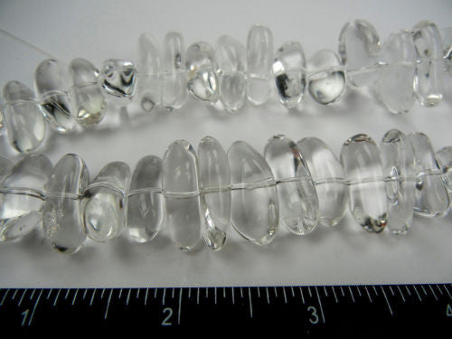 about 60 genuine rock crystal beads approx 17x13mm natural quartz crystal, zz 132