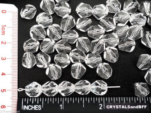 Czech Glass Round Helix Fire Polished Beads 10mm clear Crystal, 80pcs, P171
