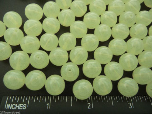 Yellow Lime Opal coated, 18 Preciosa Czech Glass Round Smooth Beads 12mm, zz 82