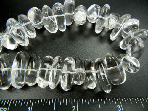 about 60 genuine rock crystal beads approx 17x13mm natural quartz crystal, zz 132
