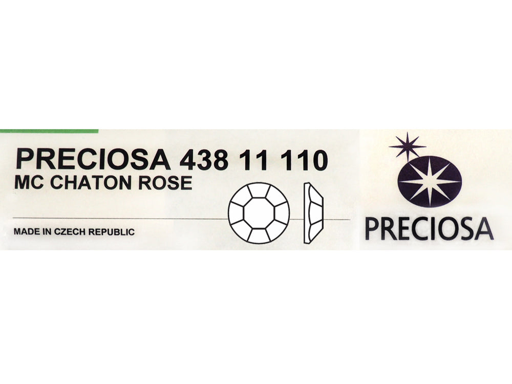 Crystal Lagoon, Preciosa 8-faceted Chaton Roses Article 438-11-110 (8-ft Rhinestone Flatbacks), Genuine Czech Crystals