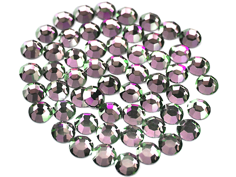 Crystal Vitrail Light, Preciosa 8-faceted Chaton Roses Article 438-11-110 (8-ft Rhinestone Flatbacks), Genuine Czech Crystals, multi pink