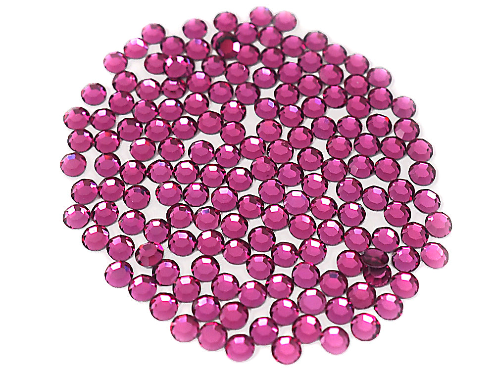 Fuchsia, Preciosa 8-faceted Chaton Roses Article 438-11-110 (8-ft Rhinestone Flatbacks), Genuine Czech Crystals, hot pink