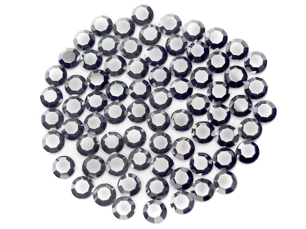 Jet Silver Flare, Preciosa 8-faceted Chaton Roses Article 438-11-110 (8-ft Rhinestone Flatbacks), Genuine Czech Crystals, ss5, 10gro