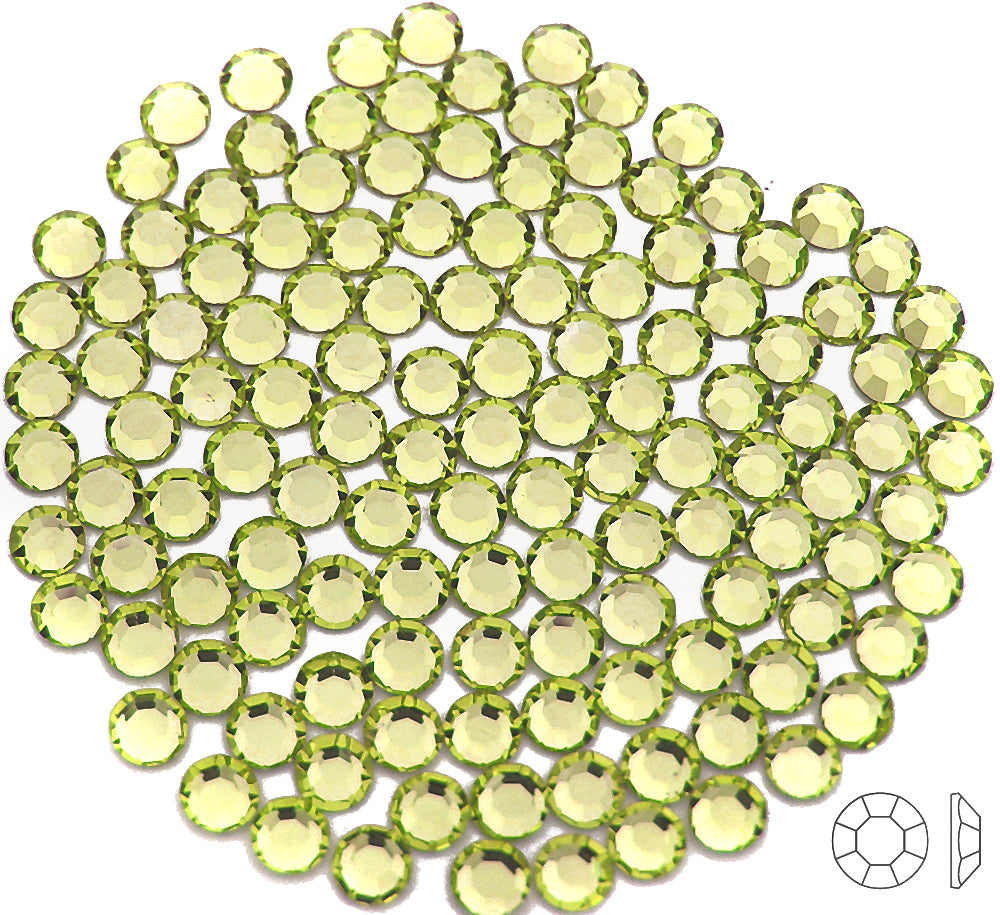 Jonquil Preciosa 8-faceted Chaton Roses Article 438-11-110 (8-ft Rhinestone Flatbacks) Genuine Czech Crystals light yellow