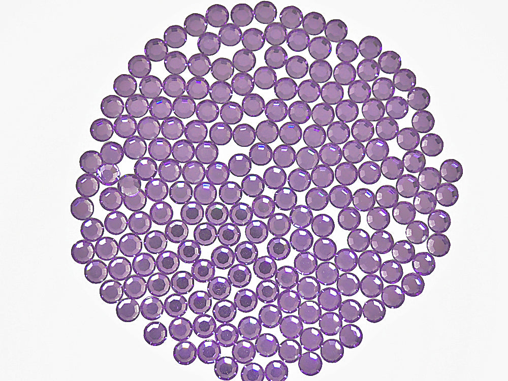 Light Amethyst Preciosa 8-faceted Chaton Roses Article 438-11-110 (8-ft Rhinestone Flatbacks) Genuine Czech Crystals light purple