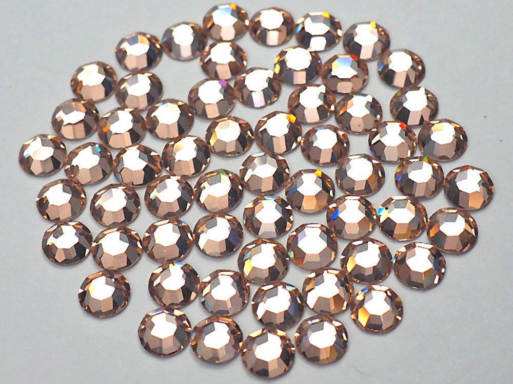 Light Peach, Preciosa 8-faceted Chaton Roses Article 438-11-110 (8-ft Rhinestone Flatbacks), Genuine Czech Crystals, pink