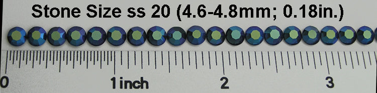 Montana AB Preciosa 8-faceted Chaton Roses Article 438-11-110 (8-ft Rhinestone Flatbacks) Genuine Czech Crystals silvery blue coated with Aurore Boreale