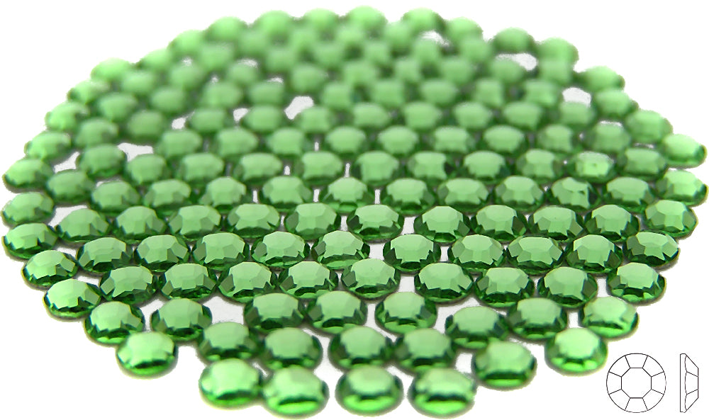 Peridot Preciosa 8-faceted Chaton Roses Article 438-11-110 (8-ft Rhinestone Flatbacks) Genuine Czech Crystals, green