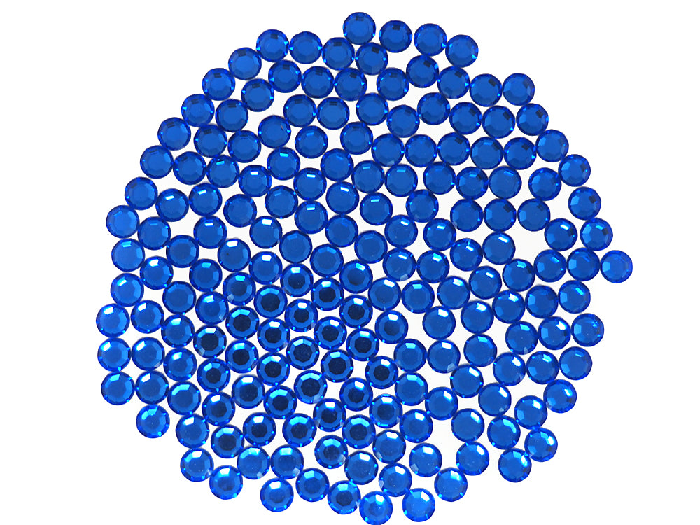 Sapphire, Preciosa 8-faceted Chaton Roses Article 438-11-110 (8-ft Rhinestone Flatbacks), Genuine Czech Crystals, blue