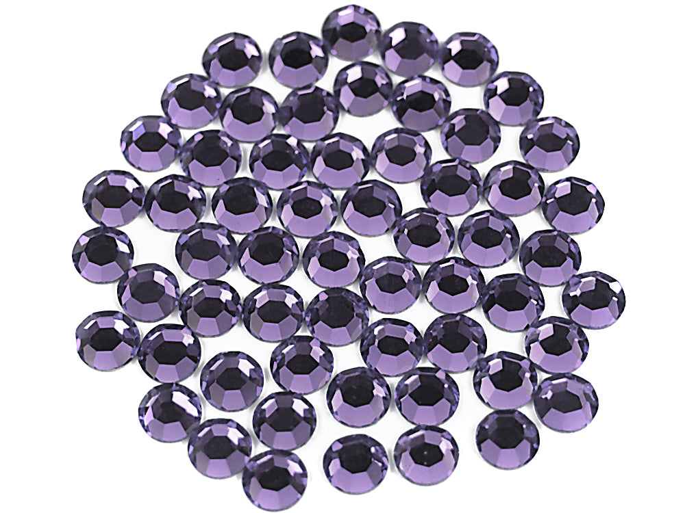 Tanzanite, Preciosa 8-faceted Chaton Roses Article 438-11-110 (8-ft Rhinestone Flatbacks), Genuine Czech Crystals, purple