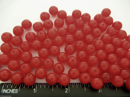 Light Red Coral givre combination, 34 Preciosa Czech Glass Round Smooth Beads 10mm, zz 73