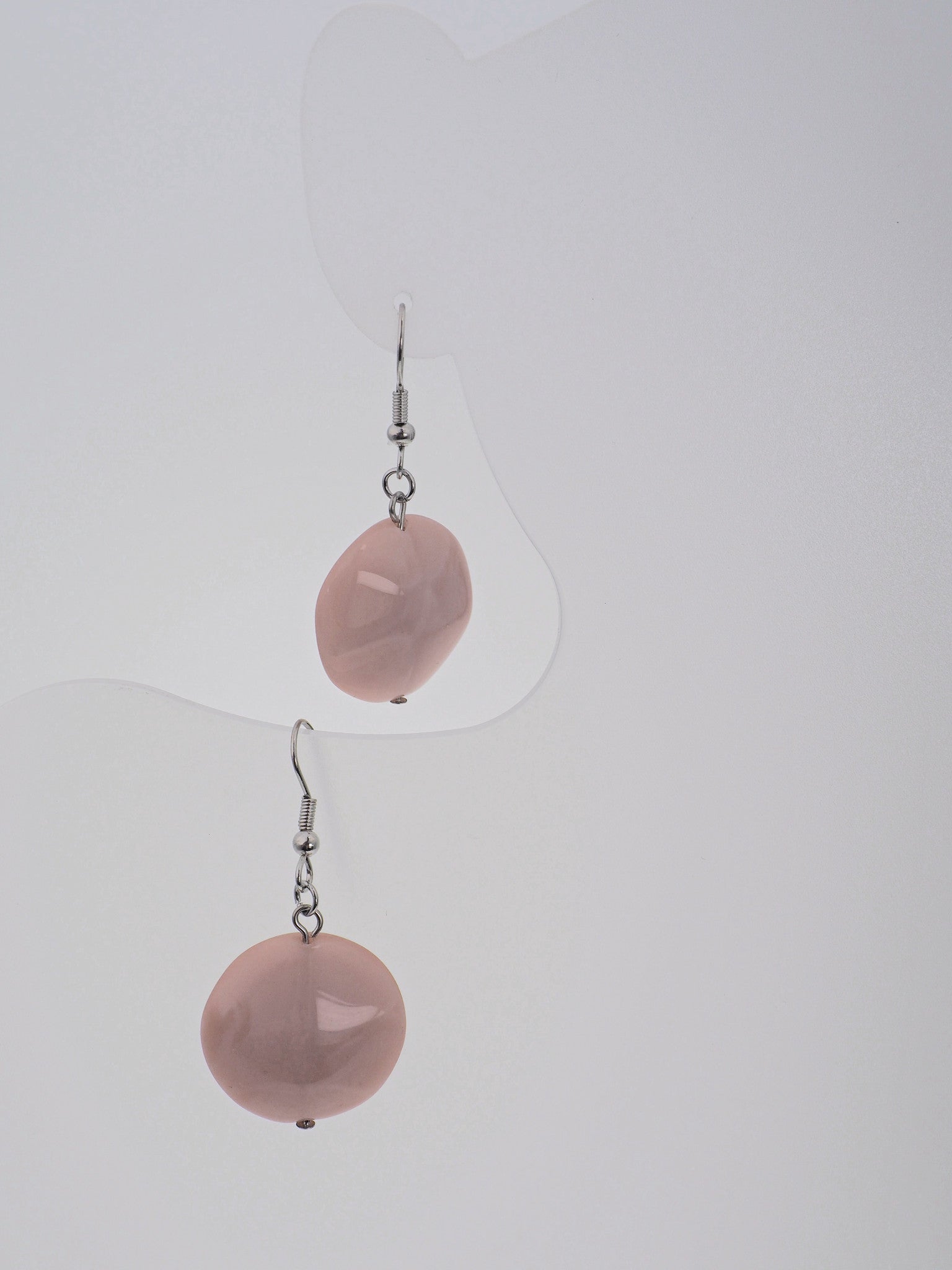 Handmade Silk Opaque Czech Hand Pressed Drop Earrings