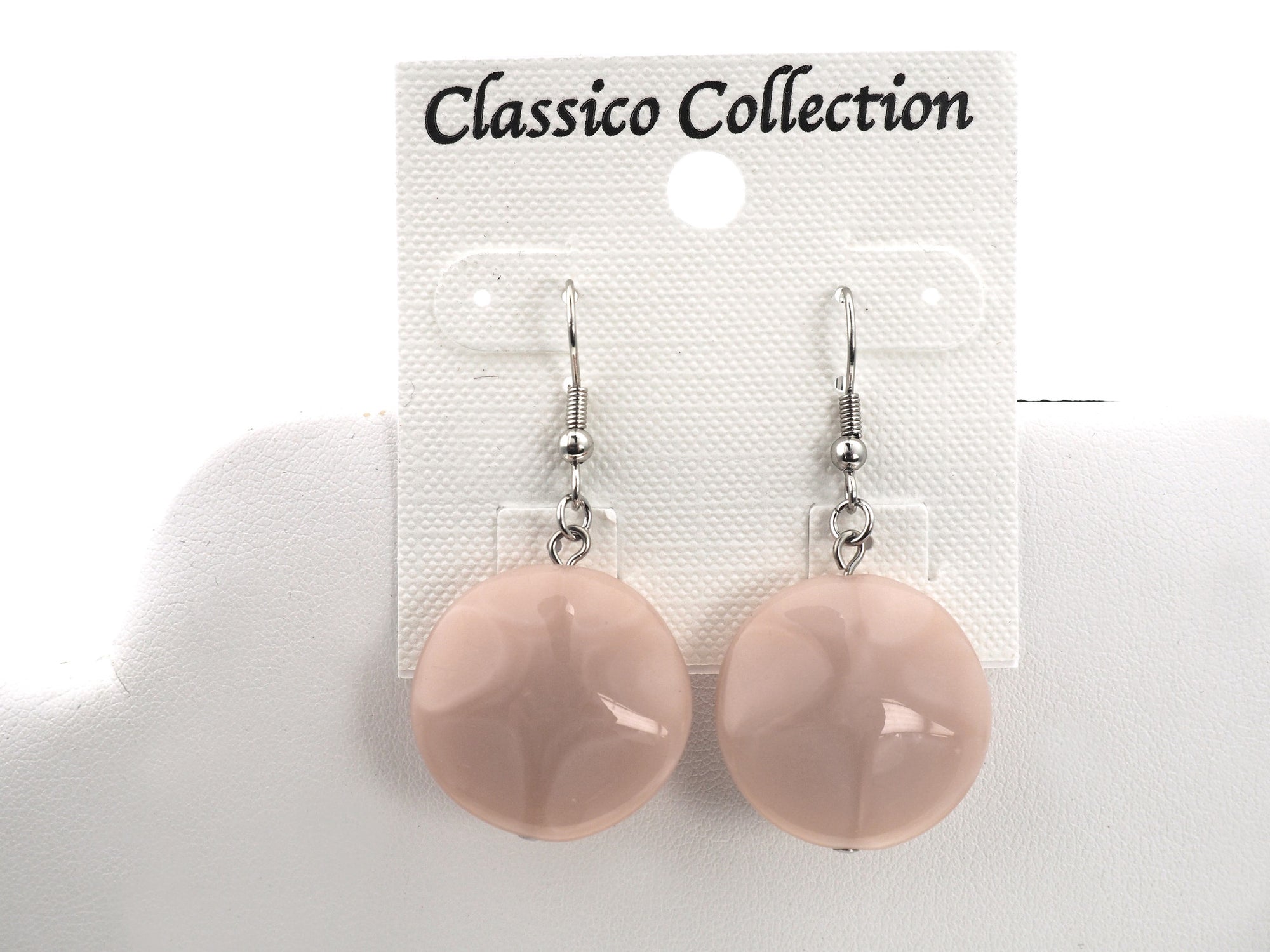 Handmade Silk Opaque Czech Hand Pressed Drop Earrings
