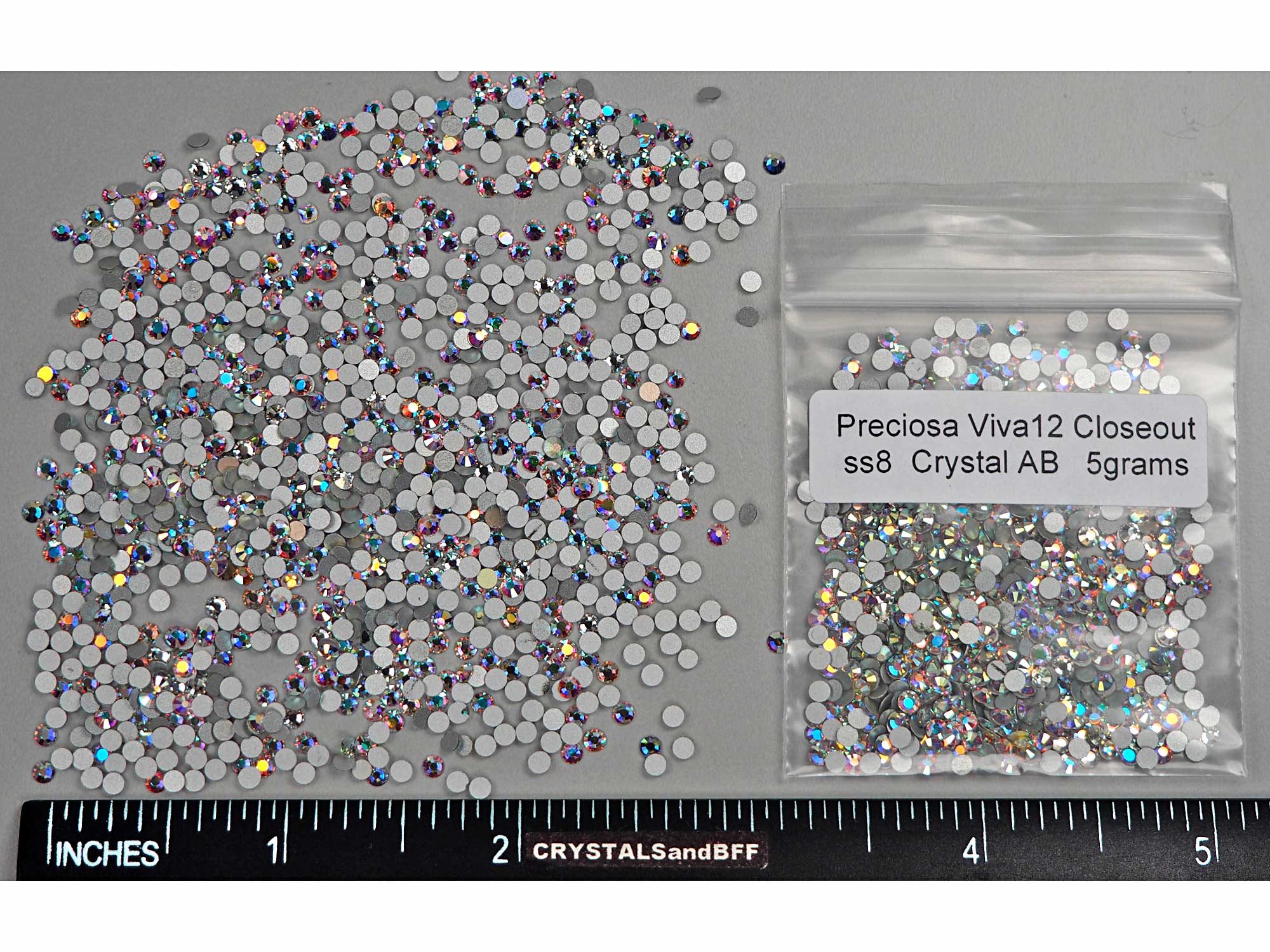 Flat back, Preciosa VIVA 12® Czech crystal rhinestone, crystal AB, foil  back, 4.6-4.8mm chaton rose round, SS20. Sold per pkg of 144 (1 gross). -  Fire Mountain Gems and Beads