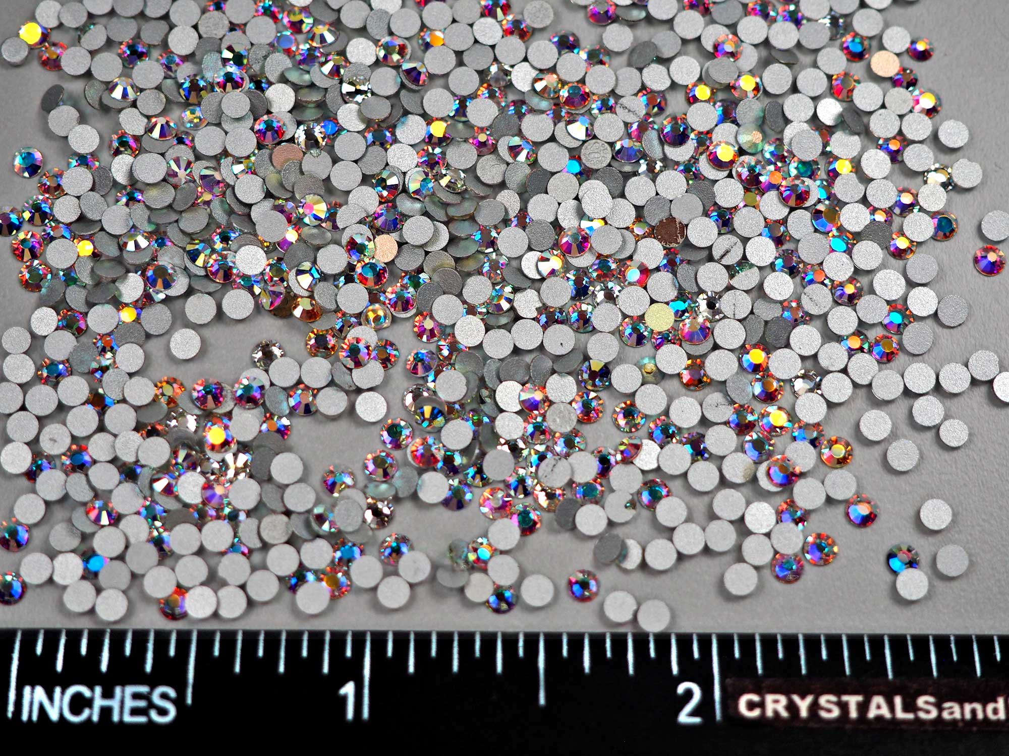 Crystal AB CLOSEOUT MIX, Preciosa VIVA Chaton Roses (Rhinestone Flatbacks), Genuine Czech Crystals, clear coated with Aurora Borealis, nail art BY THE WEIGHT