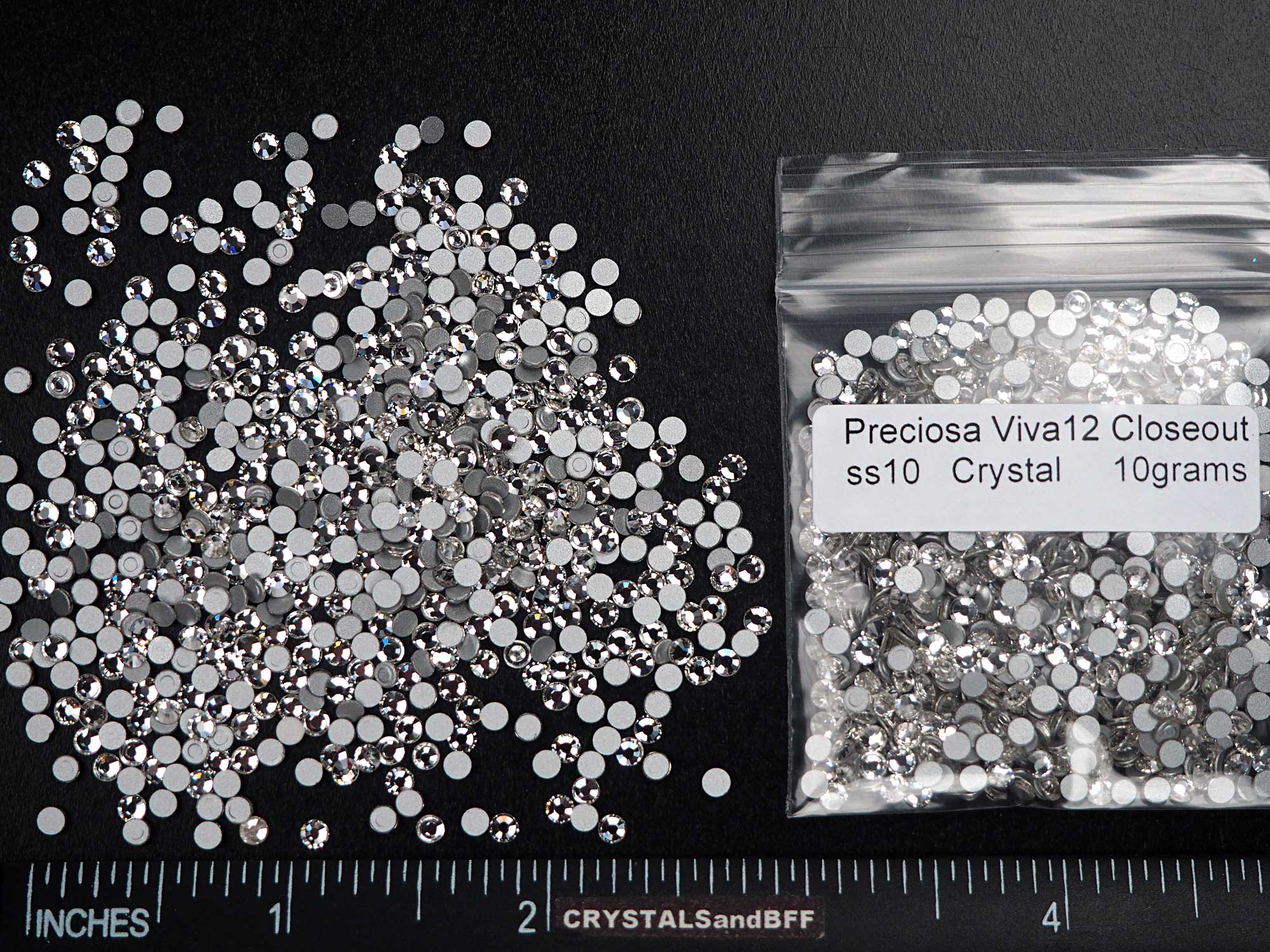 Crystal  CLOSEOUT MIX, Preciosa VIVA Chaton Roses (Rhinestone Flatbacks), Genuine Czech Crystals, clear, nail art BY THE WEIGHT