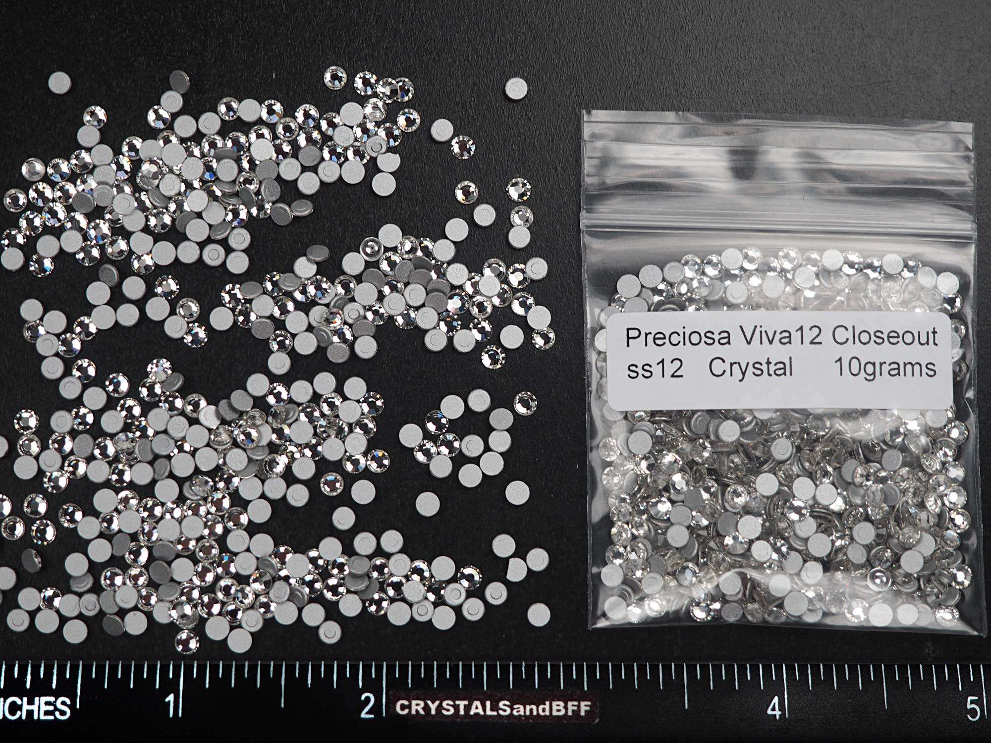Crystal  CLOSEOUT MIX, Preciosa VIVA Chaton Roses (Rhinestone Flatbacks), Genuine Czech Crystals, clear, nail art BY THE WEIGHT