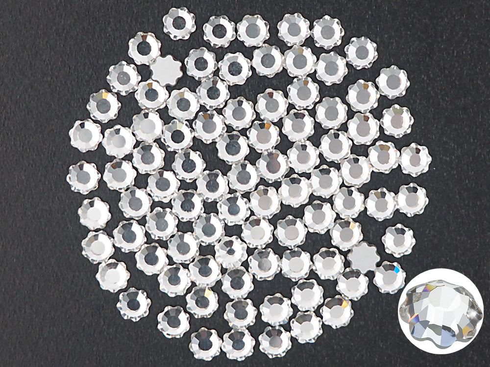 Crystal , Preciosa MC Flower Flatbacks Article 438-02-302, Genuine Czech Crystals, clear FLOWER