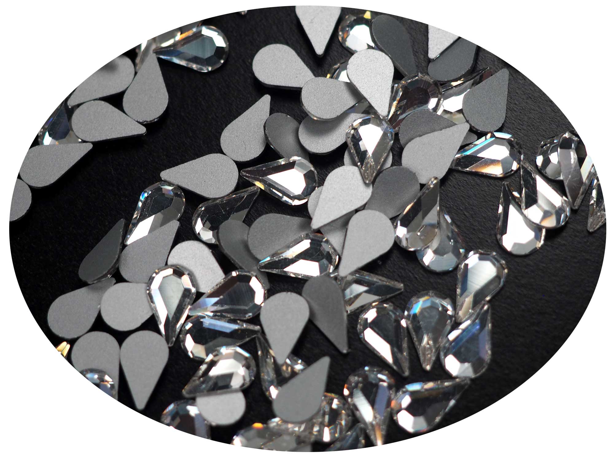 Crystal , Preciosa Czech MC Pearshape Flatback Stones Style #438-15-110 Silver Foiled, size 10x6mm, 36pcs, P835