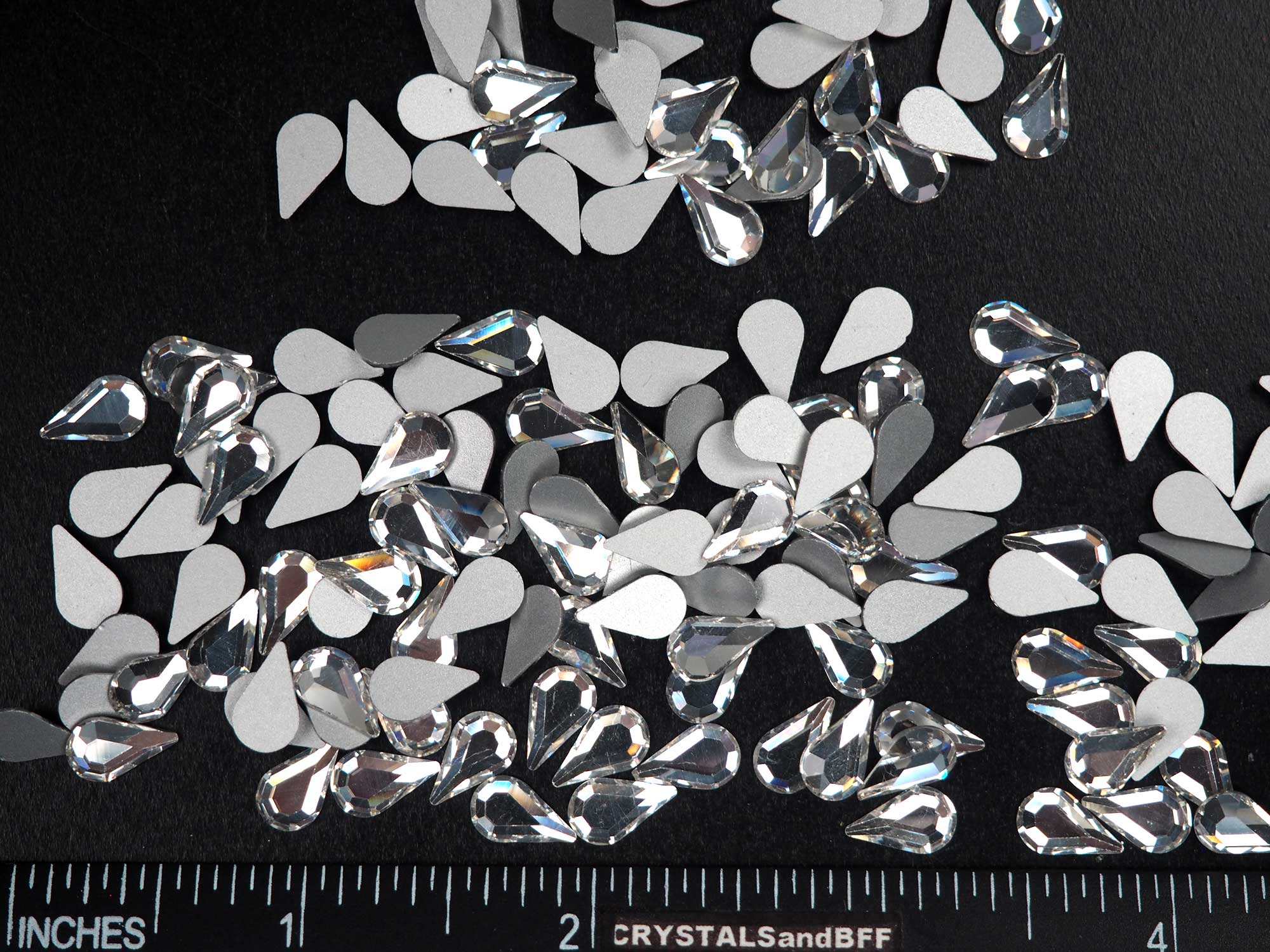 Crystal , Preciosa Czech MC Pearshape Flatback Stones Style #438-15-110 Silver Foiled, size 10x6mm, 36pcs, P835