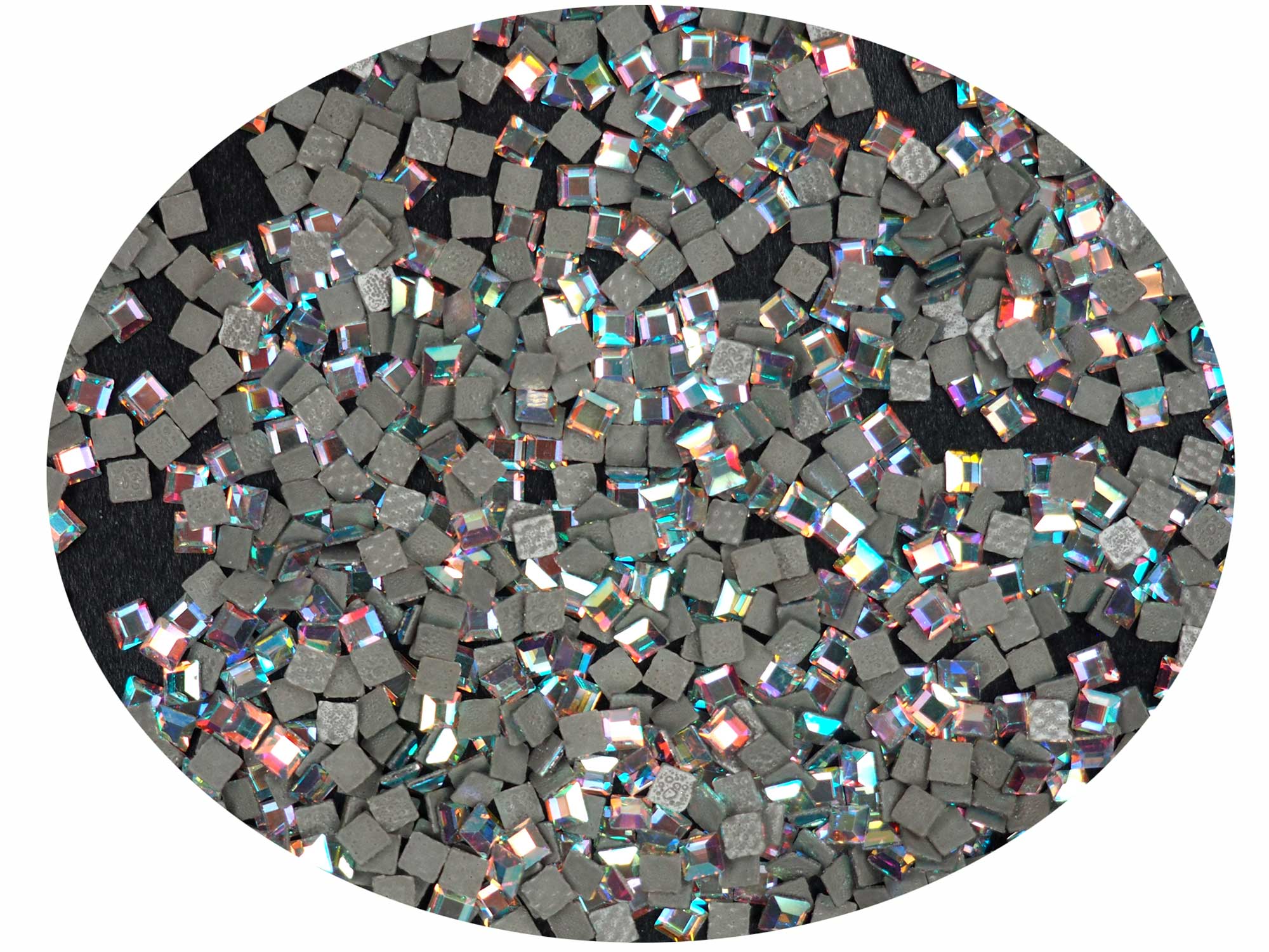 Crystal AB HOTFIX, Preciosa Genuine Czech MC SQUARE Iron-on Flatback Crystals 3x3mm, 144pcs, P838