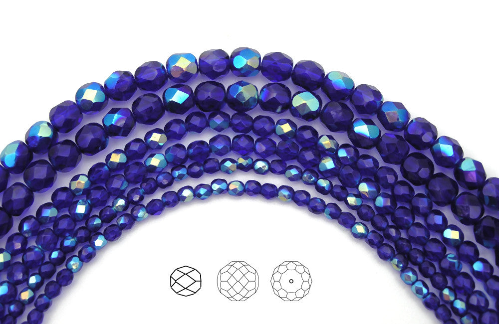 cobalt-blue-ab-coated-czech-fire-polished-round-faceted-glass-beads-16-inch-strand-PJB-FP3-CobaltBlueAB135