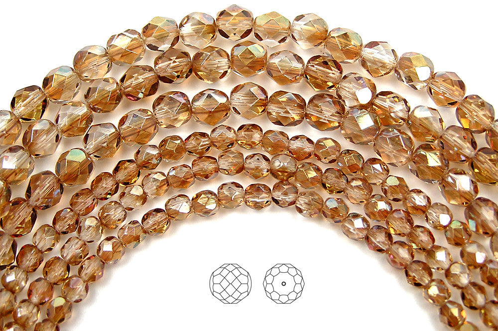 Crystal Celsian, loose Czech Fire Polished Round Faceted Glass Beads, 4mm, 600pcs