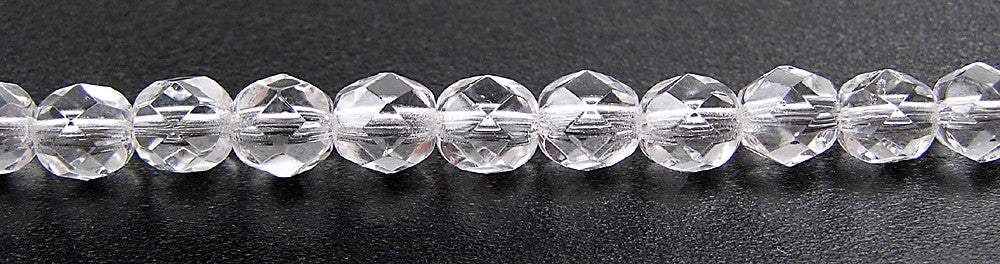 Crystal Glass Beads 8mm Round Faceted Beads, Shiny Black.