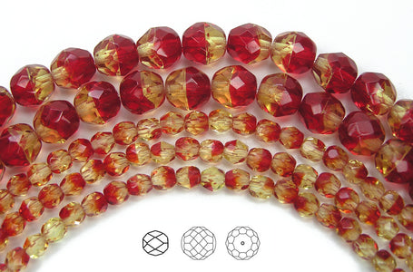 fireopal-2-tone-czech-fire-polished-round-faceted-glass-beads-16-inch-strand-PJB-FP4-FireOpal102