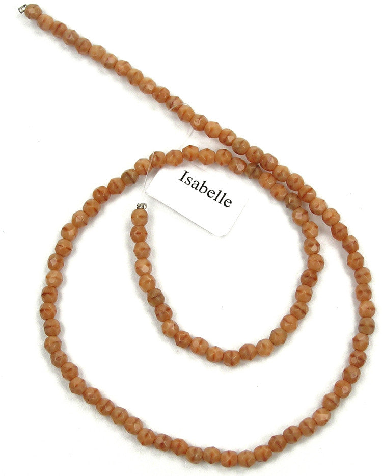 Isabelle (2-tone opaque), Czech Fire Polished Round Faceted Glass Beads, 16 inch strand