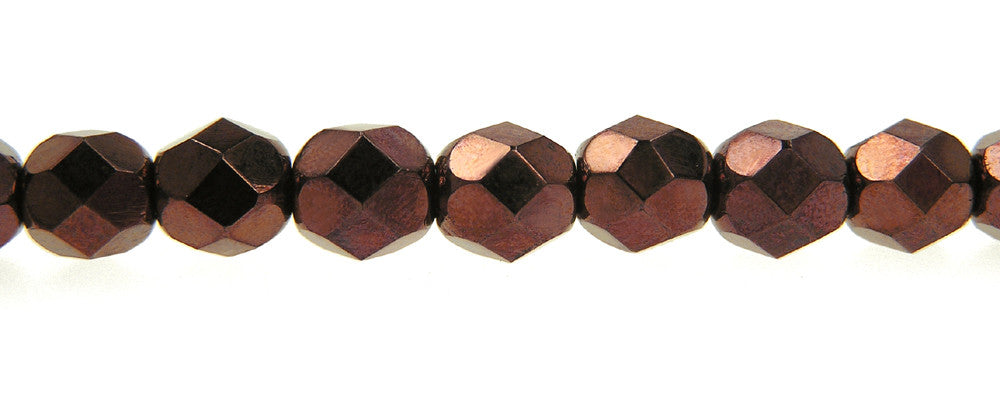 Jet Bronze fully coated Czech Fire Polished Round Faceted Glass Beads 3mm 4mm 6mm 8mm 10mm 12mm