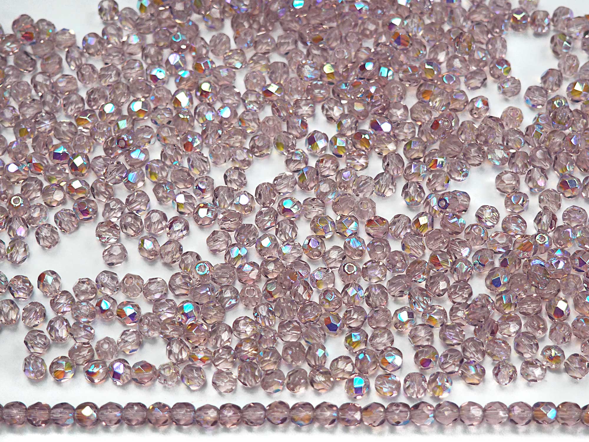 Light Amethyst AB Preciosa Czech Glass Fire Polished Beads in sizes 3mm 4mm 6mm 8mm