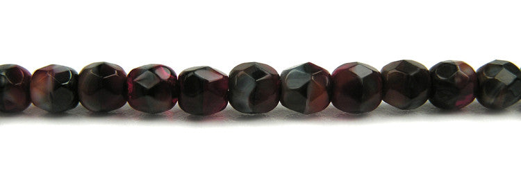 MoonLight 3-tone Opaque, loose Czech Fire Polished Round Faceted Glass Beads