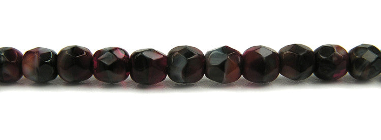 Moon Light, Czech Fire Polished Round Faceted Glass Beads, 16 inch strand