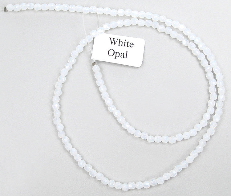 OUTLET 250g Round Druck Beads, 3 mm, Opal White (111-19001-03x03-01000 –