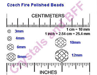 Crystal Labrador CAL half coated, loose Czech Fire Polished Round Faceted Glass Beads, Half Silver 3mm, 4mm, 6mm, 8mm