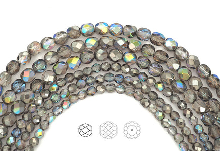 crystal-graphite-rainbow-coated-czech-fire-polished-round-glass-beads-16-inch-strand-PJB-FP4-CryGraphRainb102