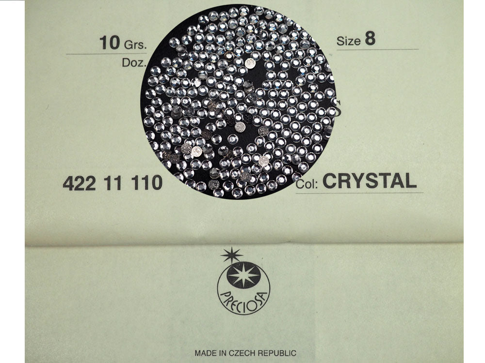 Crystal  HOTFIX, 1440 Preciosa Czech Glass ChatonRose Stones ss8 Iron-on, 8ss, 2.4mm